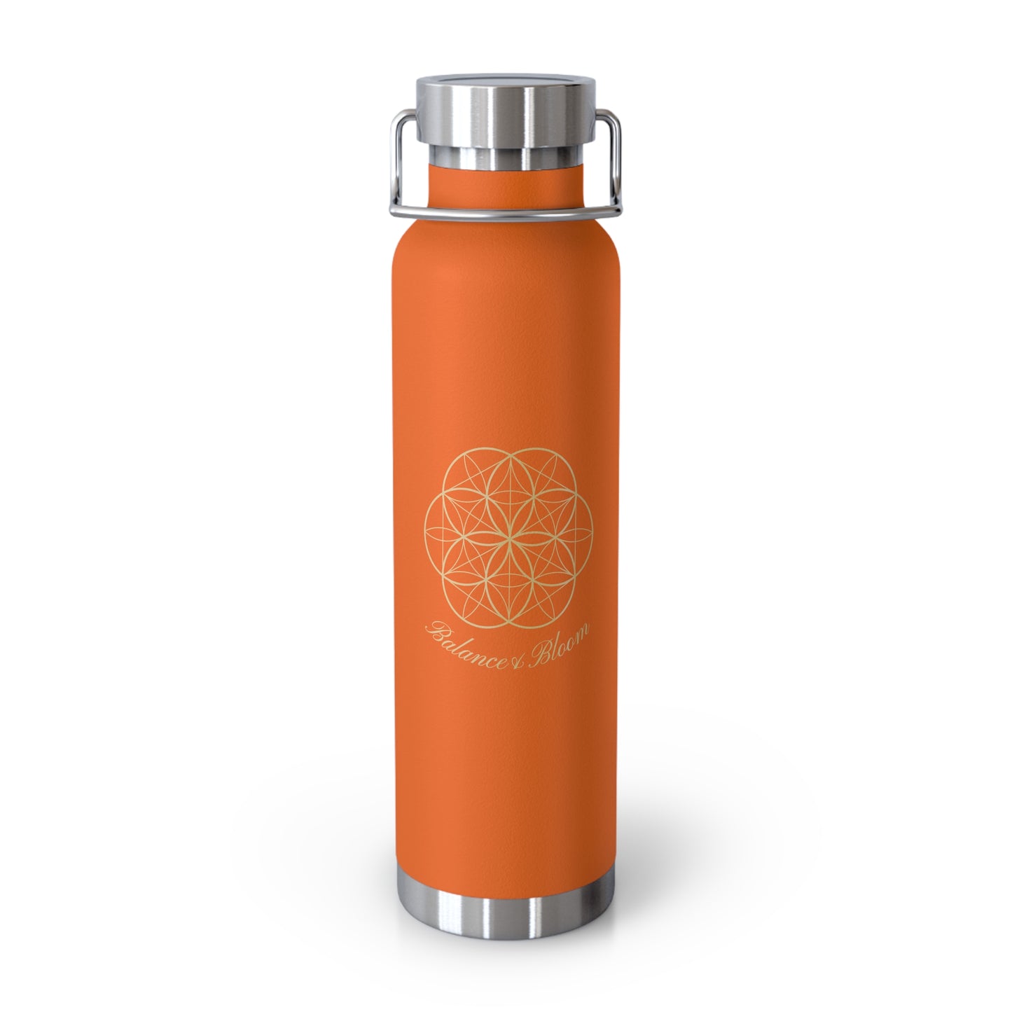 Water Bottle - Flower of Life Design with Balance and Bloom - 22oz