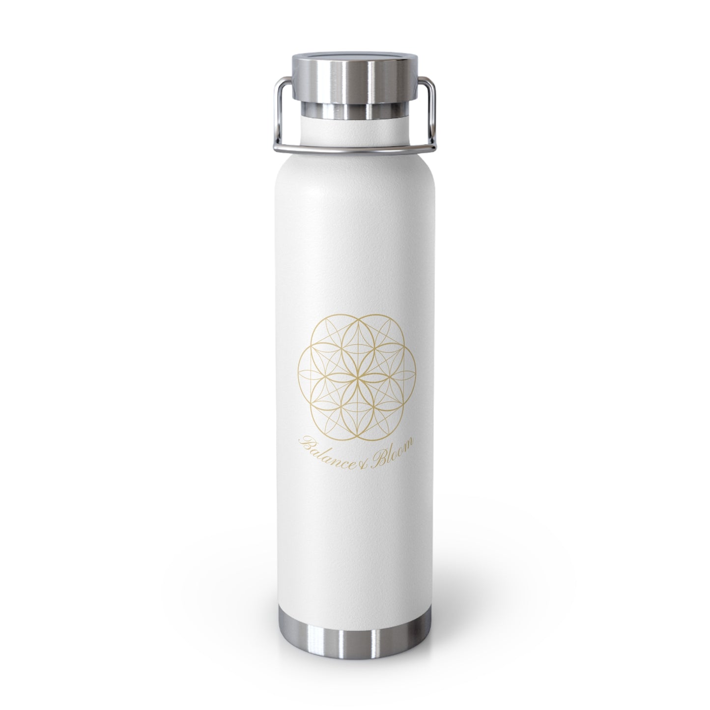 Water Bottle - Flower of Life Design with Balance and Bloom - 22oz