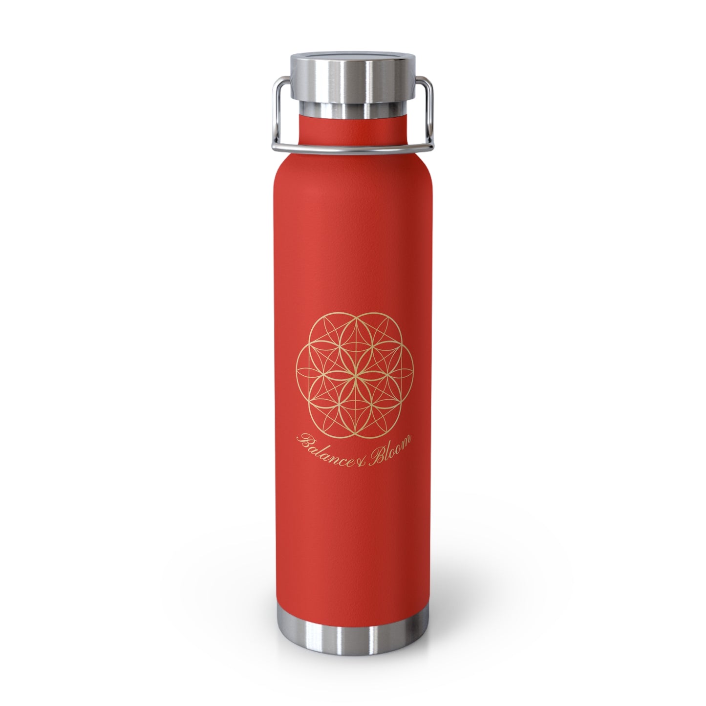 Water Bottle - Flower of Life Design with Balance and Bloom - 22oz