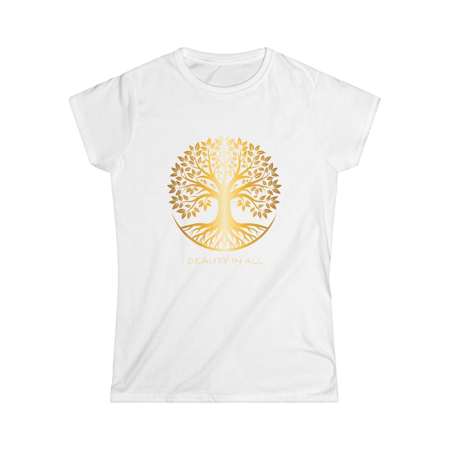 100%Cotton Women’s Tee - Beauty In All - Golden Tree of Life
