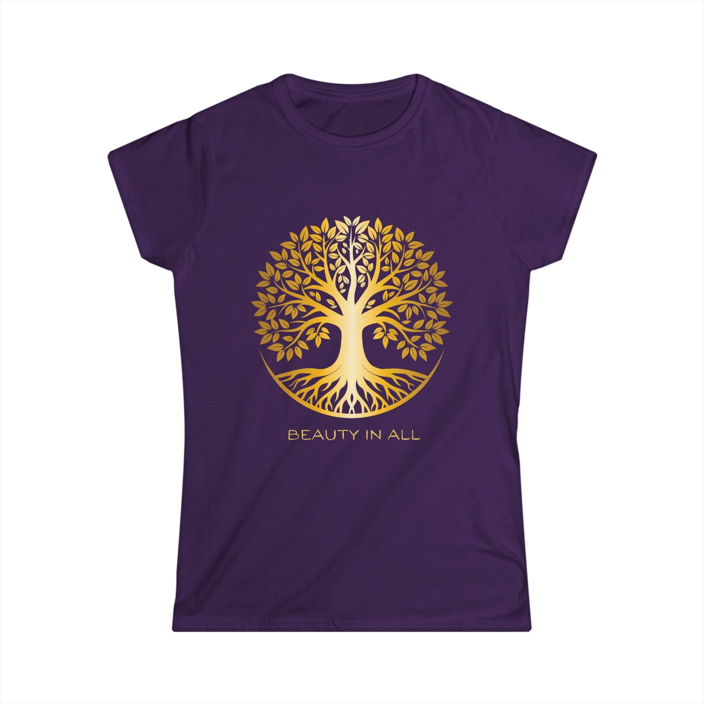 100%Cotton Women’s Tee - Beauty In All - Golden Tree of Life
