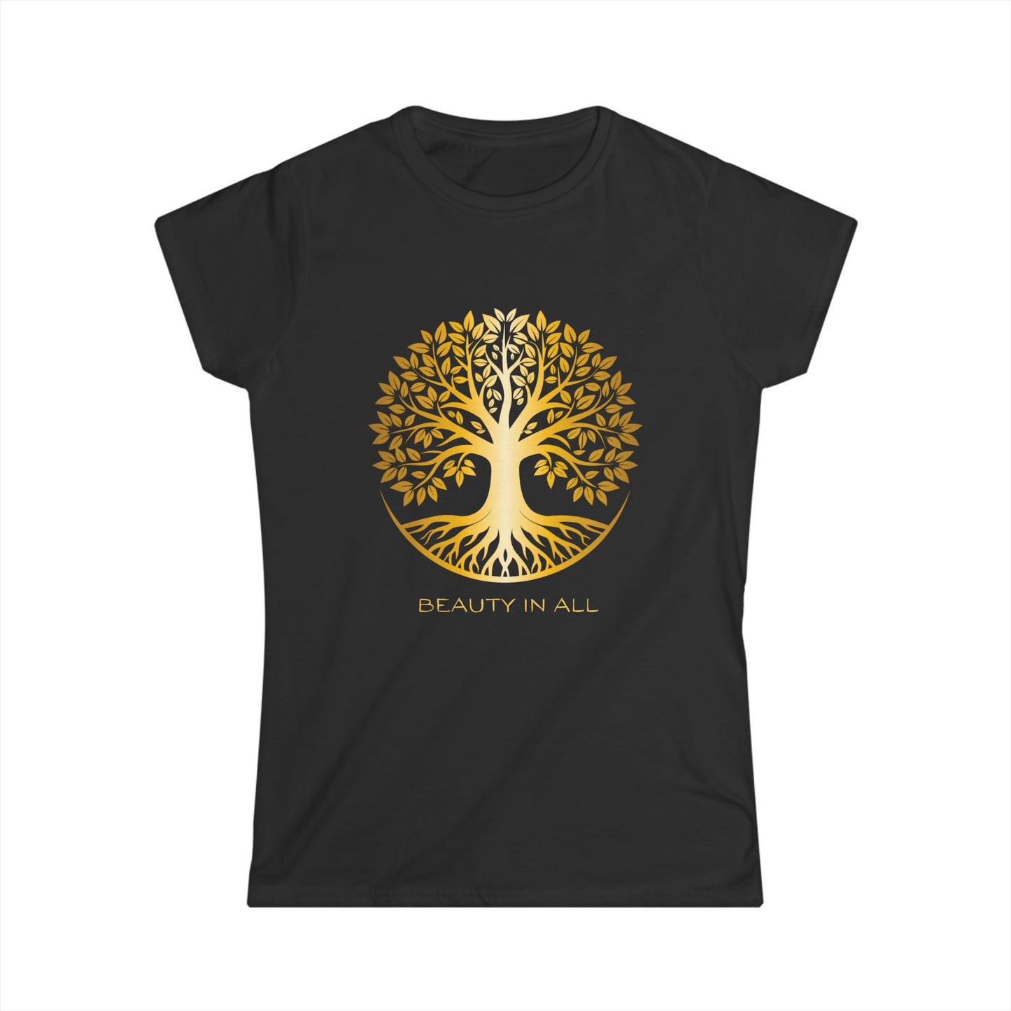 100%Cotton Women’s Tee - Beauty In All - Golden Tree of Life