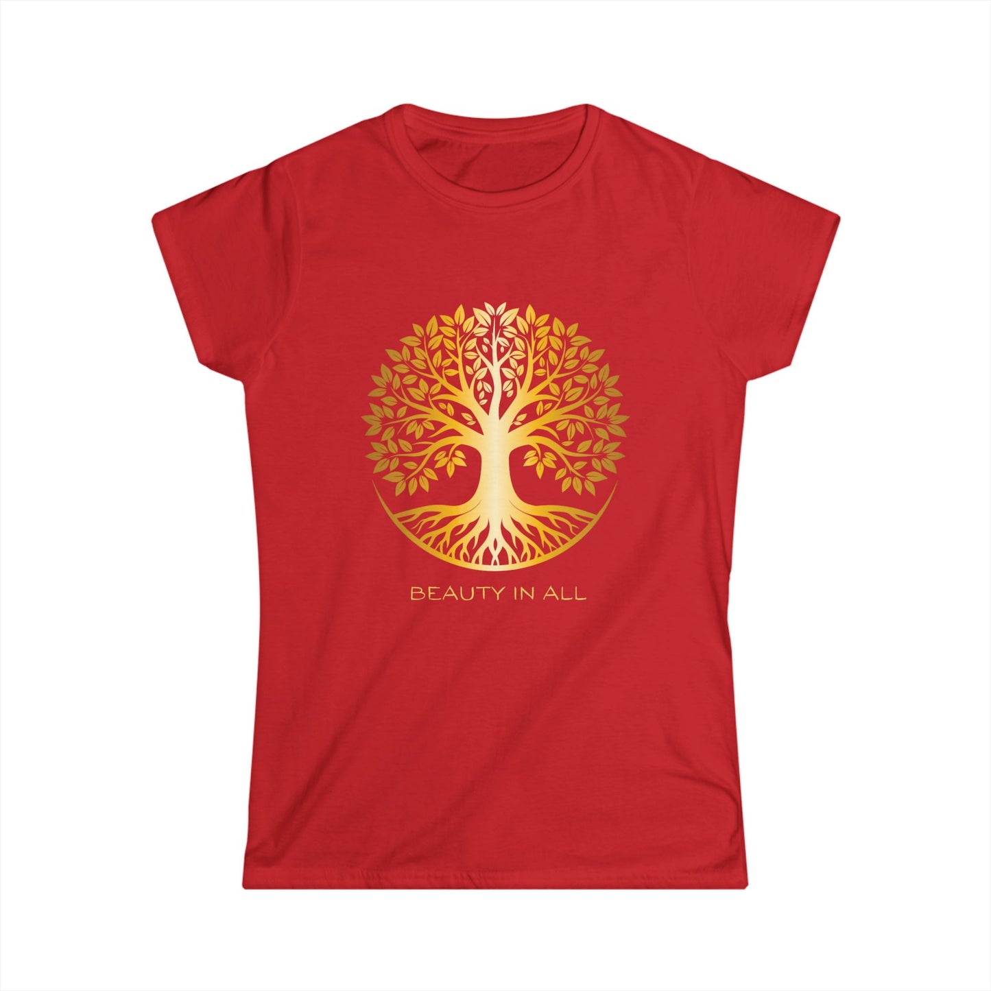 100%Cotton Women’s Tee - Beauty In All - Golden Tree of Life