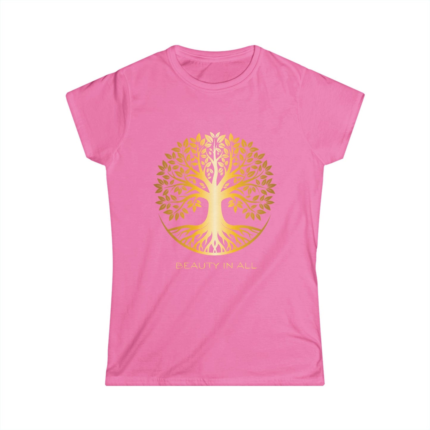 100%Cotton Women’s Tee - Beauty In All - Golden Tree of Life