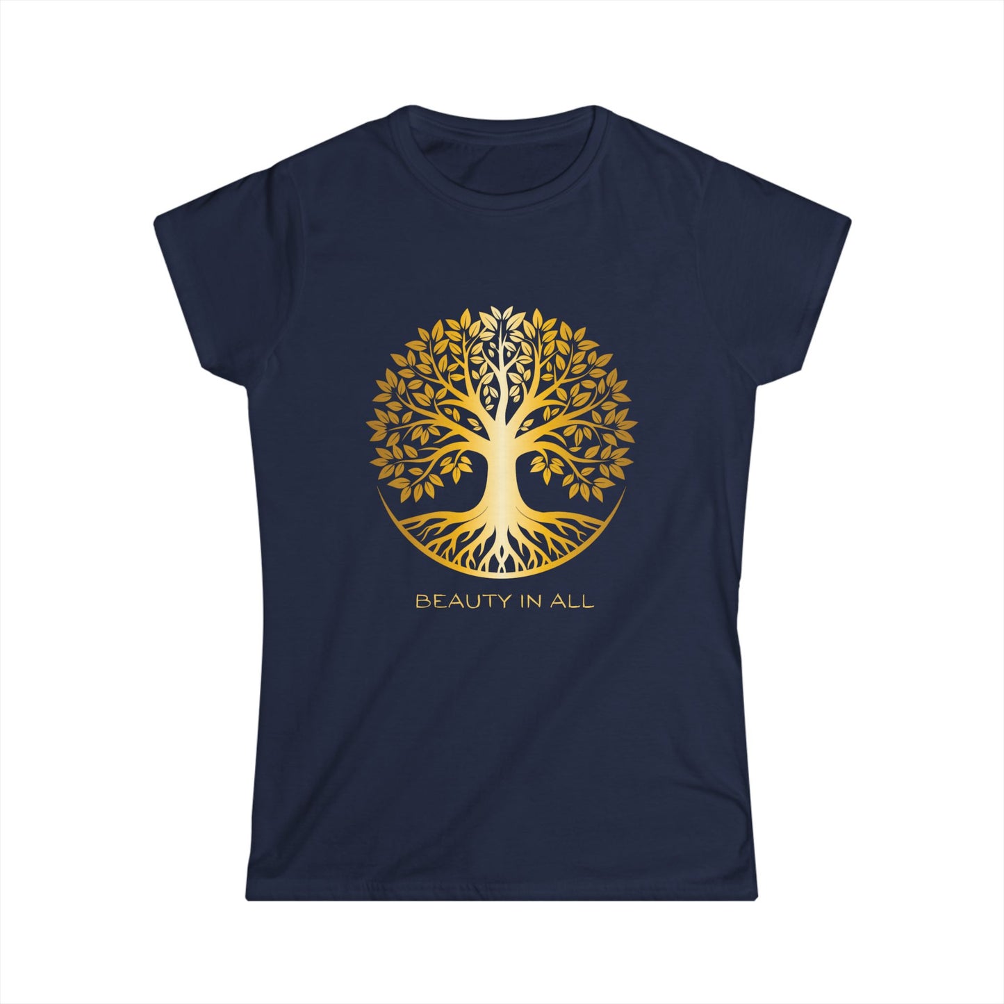 100%Cotton Women’s Tee - Beauty In All - Golden Tree of Life
